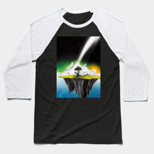 Flying Island Outer Space Baseball T-Shirt